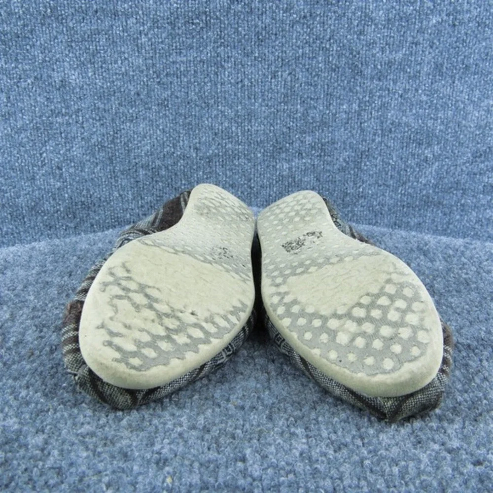 TOMS Alpargata‎ Women Gender Flat Shoes Size 6 Casual Brown Fabric Geometric